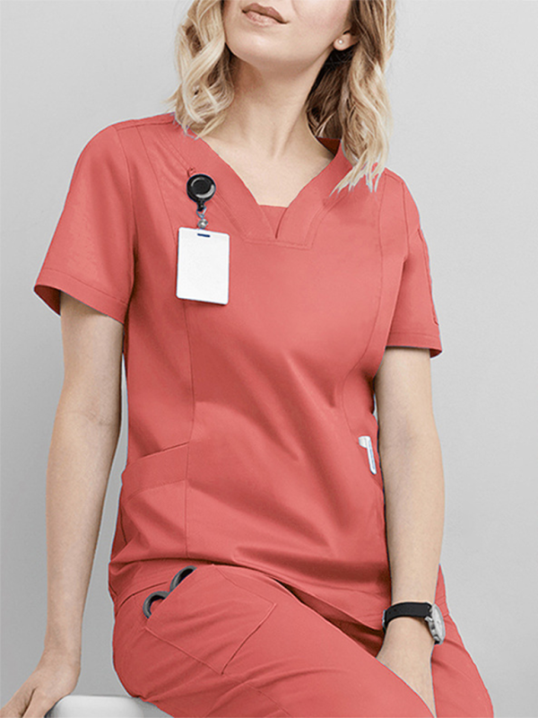 Dental hospital operating room washing clothes suit doctor nurse clothes beauty salon work clothes washing clothes-[Adult]-[Female]-Orange Red-S-2022 Online Blue Zone Planet