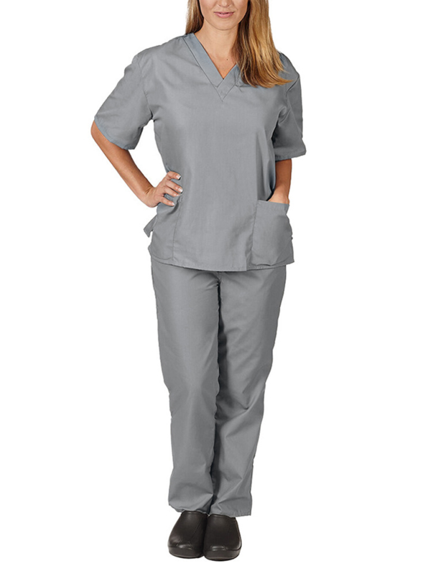 Wash clothes thin doctor surgical gown female nurse work clothes elastic Quick-drying suit-[Adult]-[Female]-Grey-S-2022 Online Blue Zone Planet