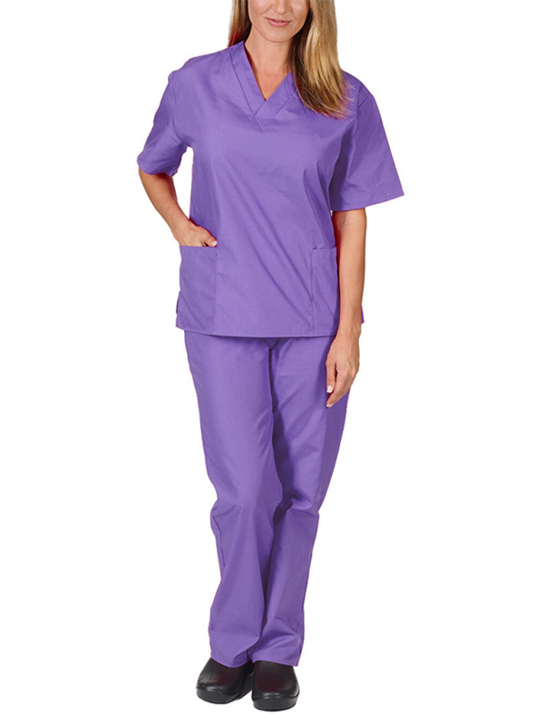 Wash clothes thin doctor surgical gown female nurse work clothes elastic Quick-drying suit-[Adult]-[Female]-Purple-S-2022 Online Blue Zone Planet