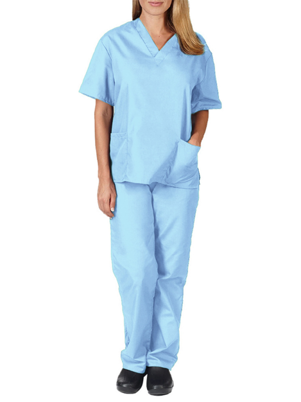 Wash clothes thin doctor surgical gown female nurse work clothes elastic Quick-drying suit-[Adult]-[Female]-Sky blue azure-S-2022 Online Blue Zone Planet