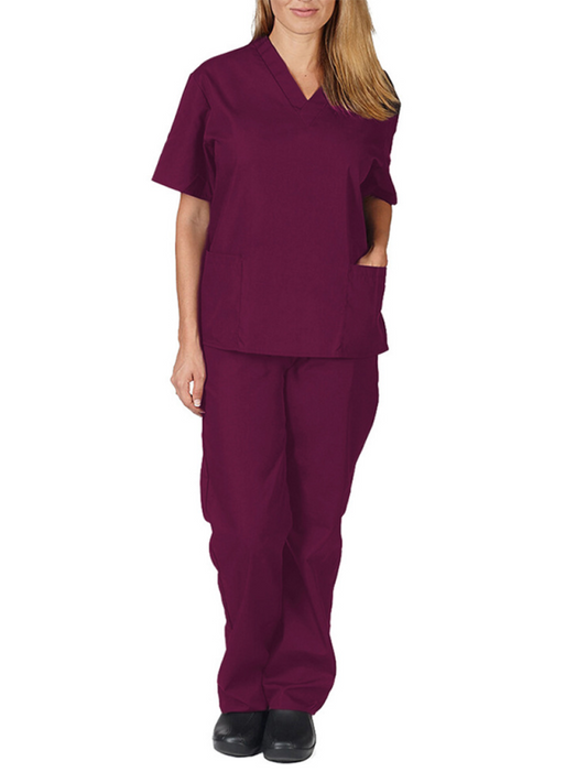 Wash clothes thin doctor surgical gown female nurse work clothes elastic Quick-drying suit-[Adult]-[Female]-Wine Red-S-2022 Online Blue Zone Planet