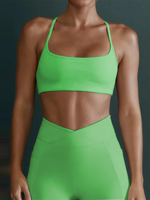 Sport back fitness bra top-[Adult]-[Female]-Grass green-S-2022 Online Blue Zone Planet