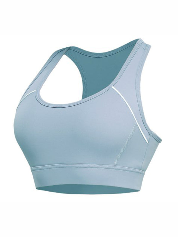 Running fitness vest shockproof push-up sports bra-[Adult]-[Female]-Clear blue-S-2022 Online Blue Zone Planet