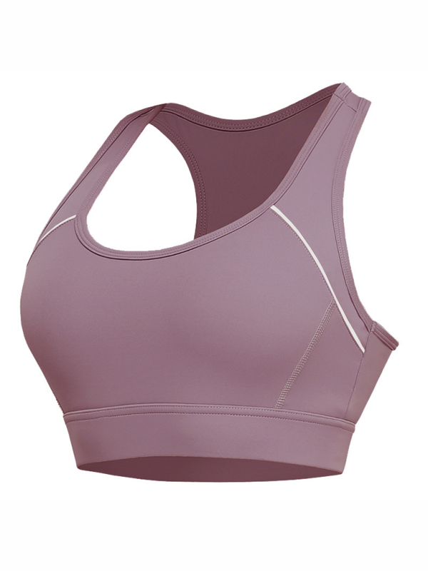 Running fitness vest shockproof push-up sports bra-[Adult]-[Female]-Red bean grey-S-2022 Online Blue Zone Planet