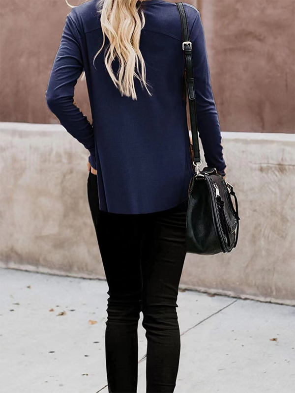Loose Knit Long Sleeve Button-up Cardigan-TOPS / DRESSES-[Adult]-[Female]-2022 Online Blue Zone Planet