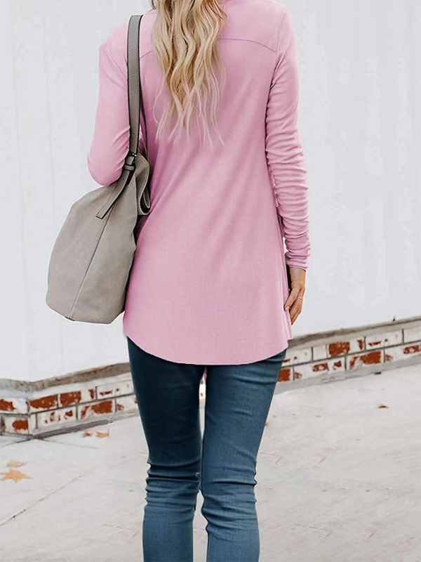 Loose Knit Long Sleeve Button-up Cardigan-TOPS / DRESSES-[Adult]-[Female]-2022 Online Blue Zone Planet