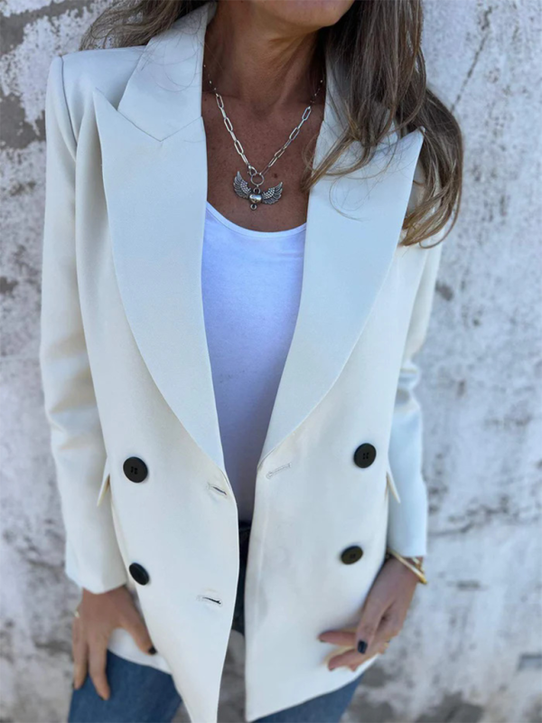 Solid Color Fashion Long Sleeve Blazer-[Adult]-[Female]-2022 Online Blue Zone Planet