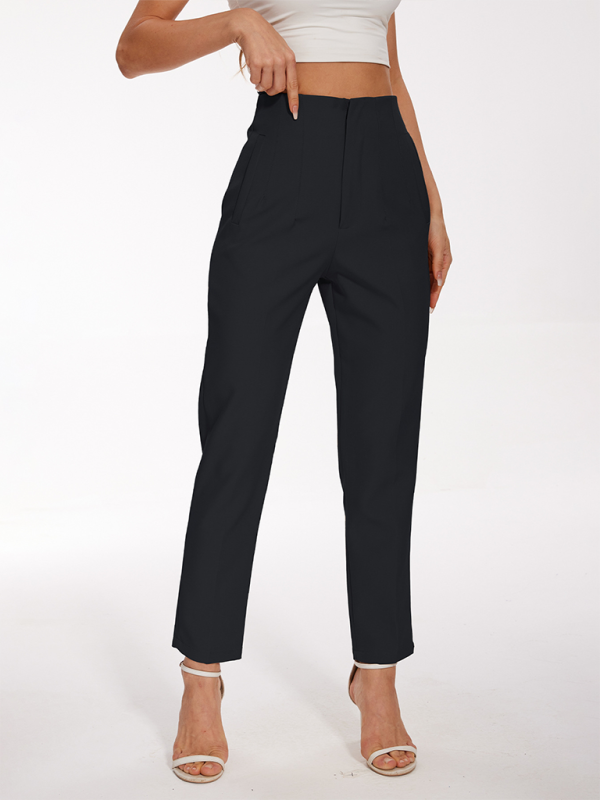 New Women's High Waist Casual Pants-[Adult]-[Female]-Black-XS-2022 Online Blue Zone Planet