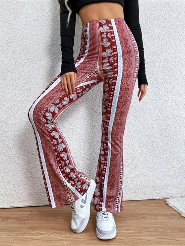 Boho Printed Skinny Micro Slim Sexy Casual Pants-[Adult]-[Female]-Red-XS-2022 Online Blue Zone Planet