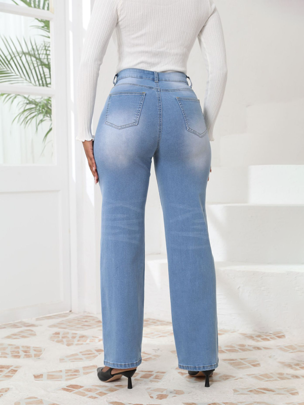 Vintage Loose Casual Straight Leg Denim Trousers-[Adult]-[Female]-2022 Online Blue Zone Planet