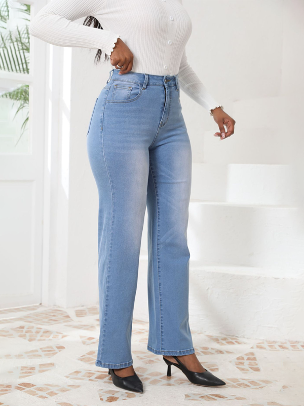 Vintage Loose Casual Straight Leg Denim Trousers-[Adult]-[Female]-2022 Online Blue Zone Planet