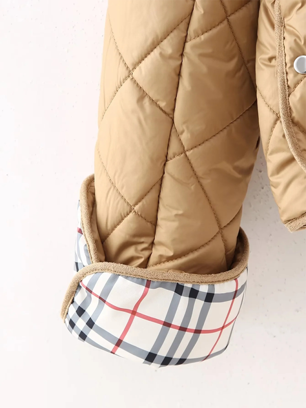 Cathy's Diamond Quilted Hooded Plaid Accent Jacket-[Adult]-[Female]-2022 Online Blue Zone Planet