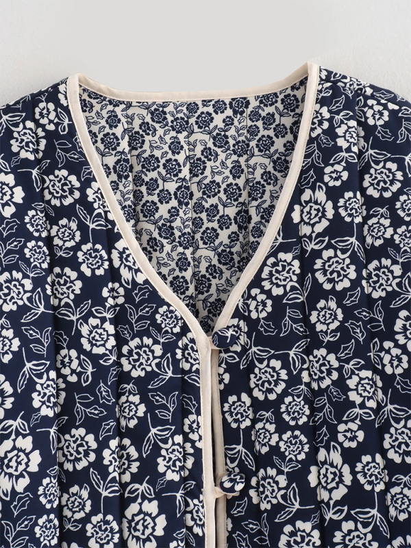 Floral Print Reversible Cotton Jacket-[Adult]-[Female]-2022 Online Blue Zone Planet