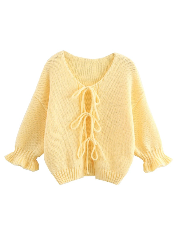 Yellow Knit Sweater Vest-[Adult]-[Female]-2022 Online Blue Zone Planet