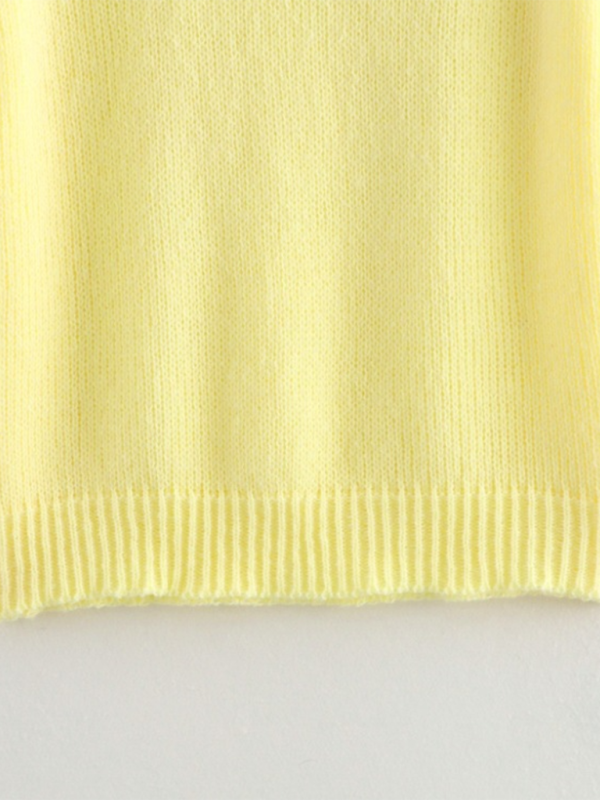 Yellow Knit Sweater Vest-[Adult]-[Female]-2022 Online Blue Zone Planet