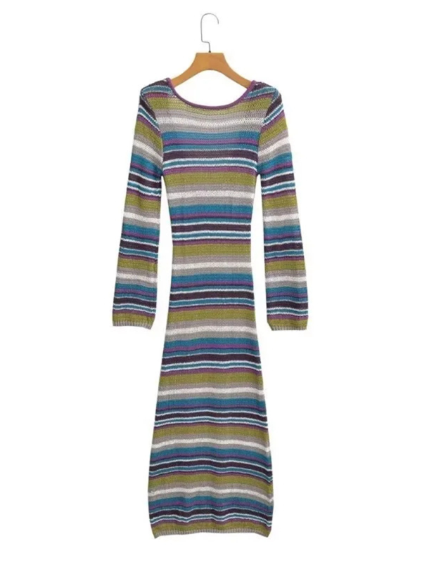 Striped knit dress-[Adult]-[Female]-2022 Online Blue Zone Planet