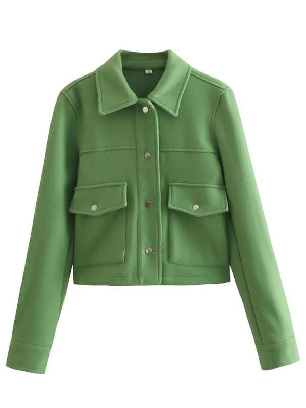 Anna's Tweed Shirt Tweed Outer Blouse Jacket-TOPS / DRESSES-[Adult]-[Female]-Green-XS-2022 Online Blue Zone Planet