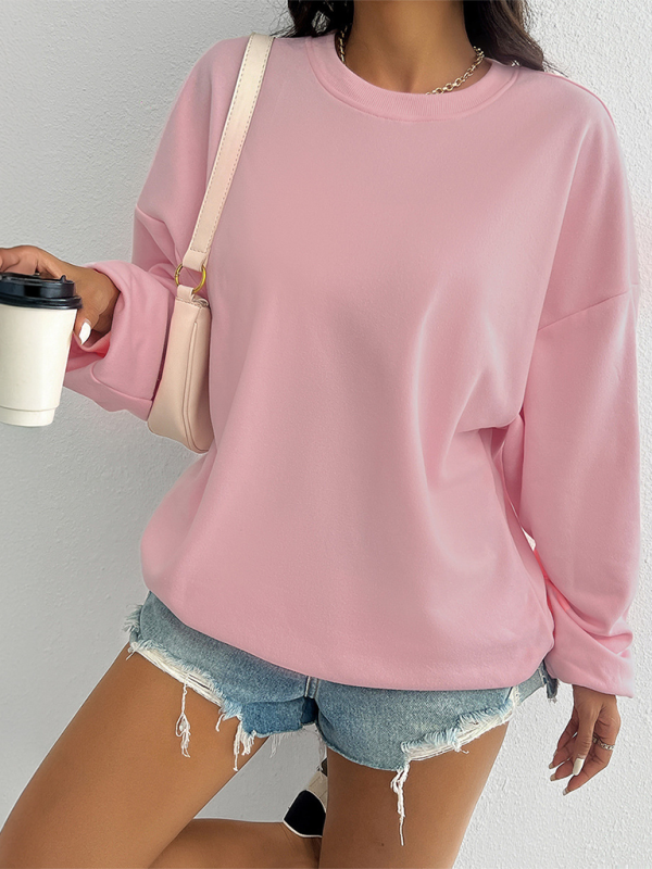 Blue Zone Planet | Letter Printed Casual Loose Long Sleeve Sweatshirt-TOPS / DRESSES-[Adult]-[Female]-2022 Online Blue Zone Planet