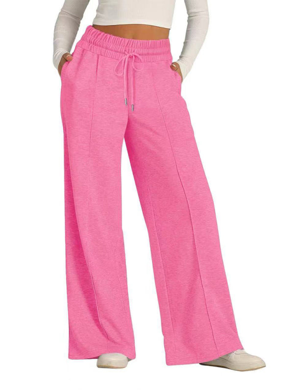 Cara's Tie-Dye Solid Color Wide Leg Pants-BOTTOMS SIZES SMALL MEDIUM LARGE-[Adult]-[Female]-Pink-S-2022 Online Blue Zone Planet