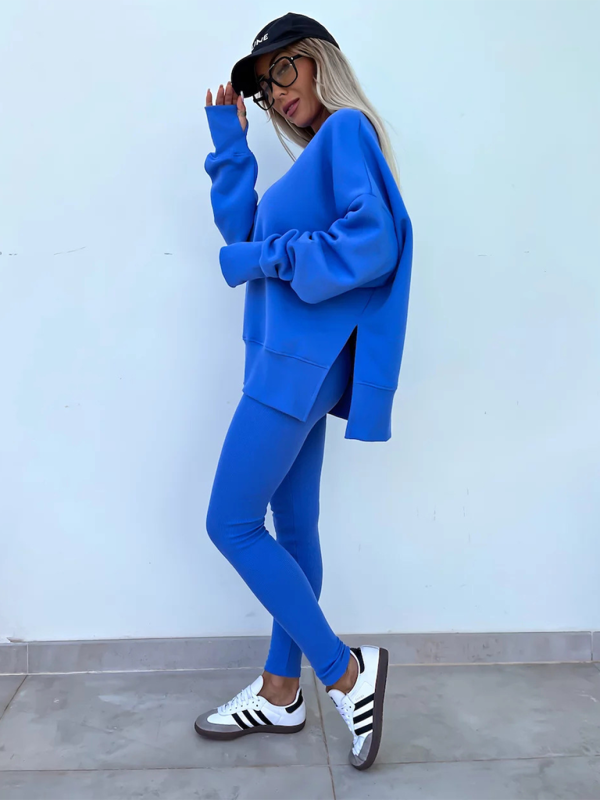 New style casual tight pants loose sweater suit two piece set-[Adult]-[Female]-2022 Online Blue Zone Planet