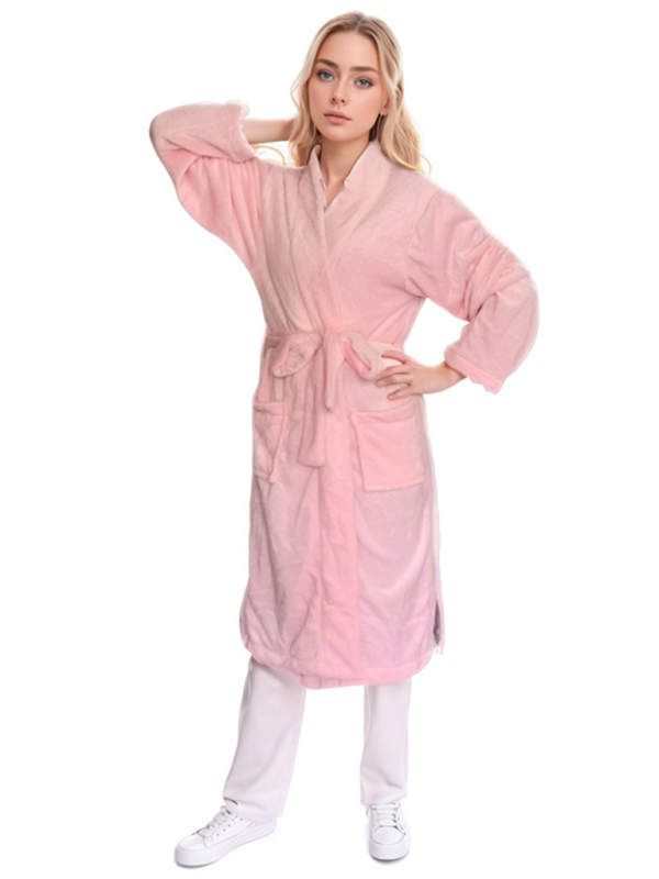 Blue Zone Planet | V-neck robe homewear simple leisure home pajamas robe-TOPS / DRESSES-[Adult]-[Female]-2022 Online Blue Zone Planet