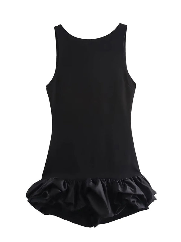 Blue Zone Planet | Tina's Sleeveless Ruffle Mini Dress-TOPS / DRESSES-[Adult]-[Female]-Black-XS-2022 Online Blue Zone Planet