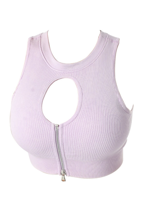 Blue Zone Planet | Zipper Yoga Sport Tank Top-[Adult]-[Female]-2022 Online Blue Zone Planet