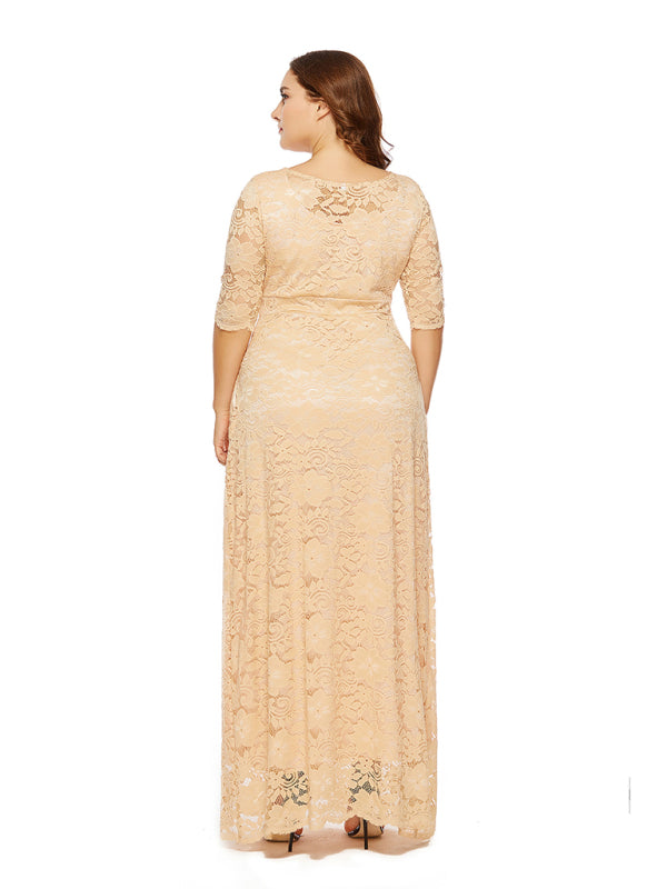 Blue Zone Planet | Laura's Plus Size Elegant Lace Maxi Dress-TOPS / DRESSES-[Adult]-[Female]-2022 Online Blue Zone Planet