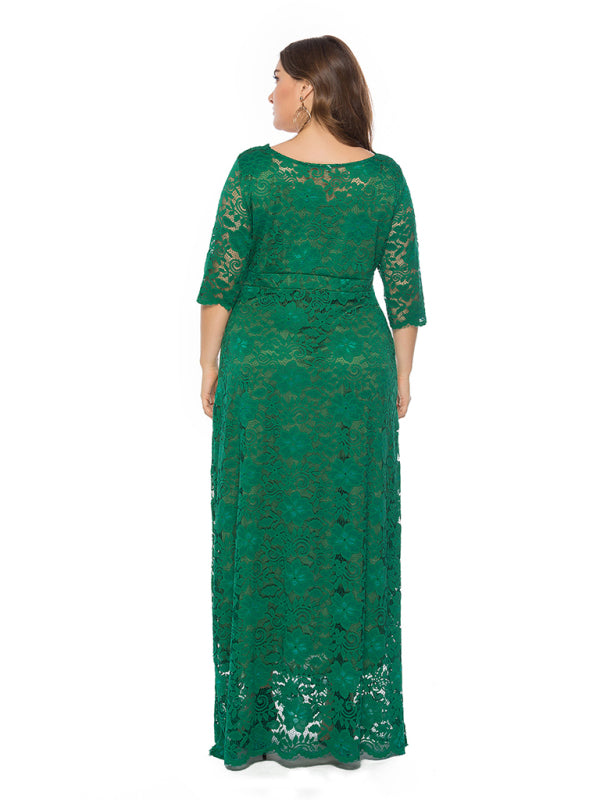 Blue Zone Planet | Laura's Plus Size Elegant Lace Maxi Dress-TOPS / DRESSES-[Adult]-[Female]-2022 Online Blue Zone Planet