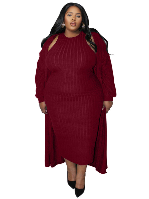 Large size fashion long-sleeved jacket two-piece suit-[Adult]-[Female]-Wine Red-XL-2022 Online Blue Zone Planet