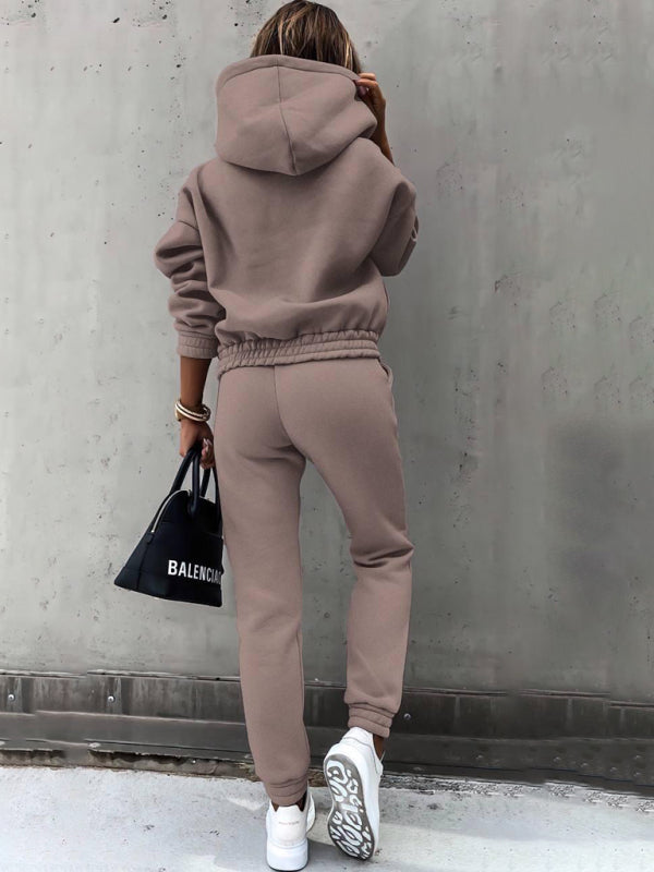 Fashion long-sleeved sports sweatshirt suit two-piece set-[Adult]-[Female]-2022 Online Blue Zone Planet