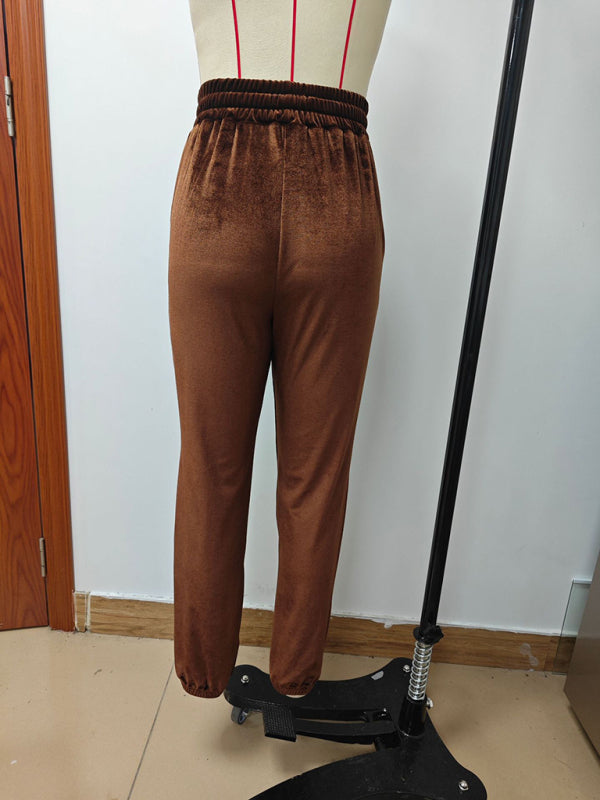 New autumn and winter versatile elastic waist pants-[Adult]-[Female]-2022 Online Blue Zone Planet