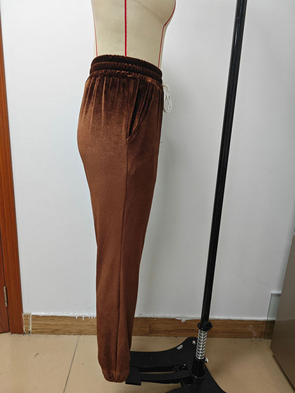 New autumn and winter versatile elastic waist pants-[Adult]-[Female]-2022 Online Blue Zone Planet