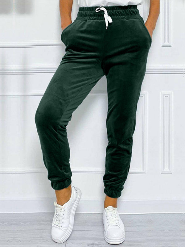 New autumn and winter versatile elastic waist pants-[Adult]-[Female]-Green black jasper-S-2022 Online Blue Zone Planet