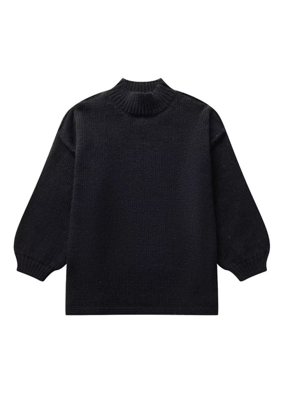 Loose Casual Knitted Pullover Sweater-[Adult]-[Female]-2022 Online Blue Zone Planet