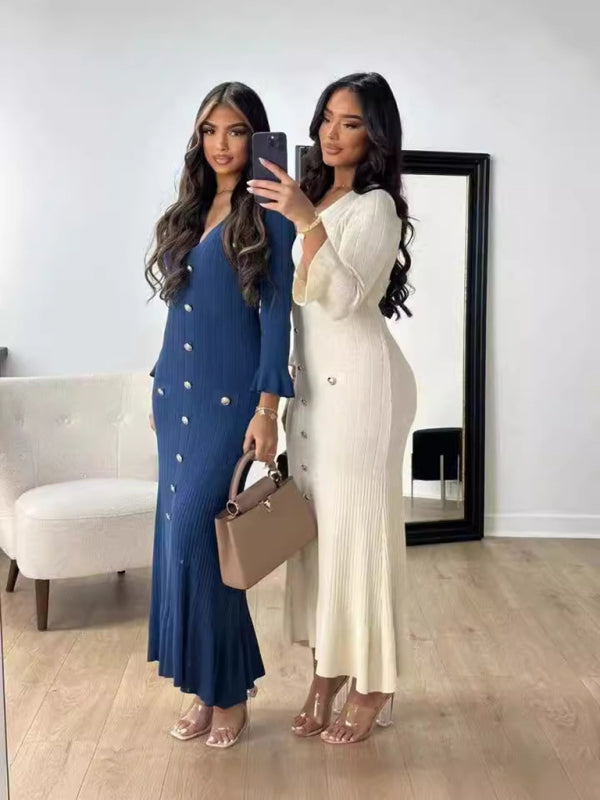blue winter maxi dress Maxi Dress Long Sleeve Autumn/Winter Formal Rayon Dark Blue 12 14 16 18 20  22