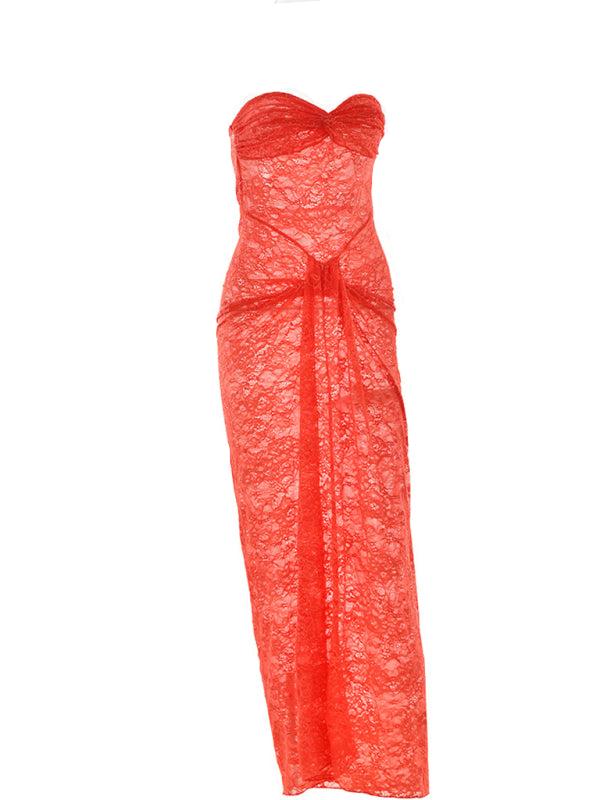 Tina's See-through Mesh Tube Top Maxi Bodycon Dress - Blue Zone Planet Tina's See-through Mesh Tube Top Maxi Bodycon Dress - Blue Zone Planet