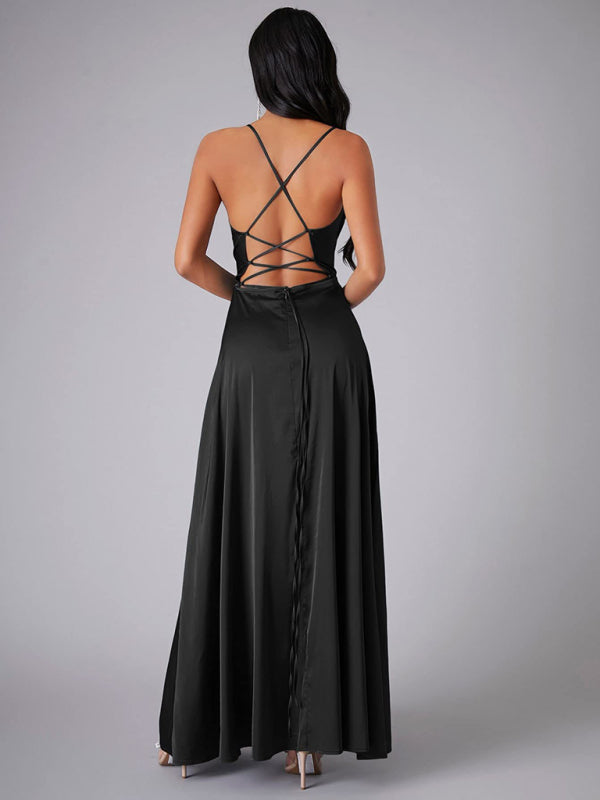 Celeste Satin Slip Strappy Backless Maxi Dress-TOPS / DRESSES-[Adult]-[Female]-2022 Online Blue Zone Planet