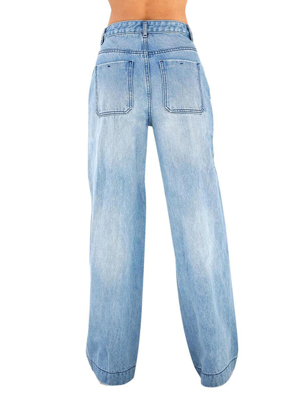 Blue Zone Planet | High-rise loose-fitting wide-leg jeans