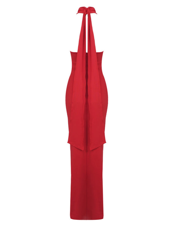 new look halter neck dress New Look satin twist halter neck midi dress in green