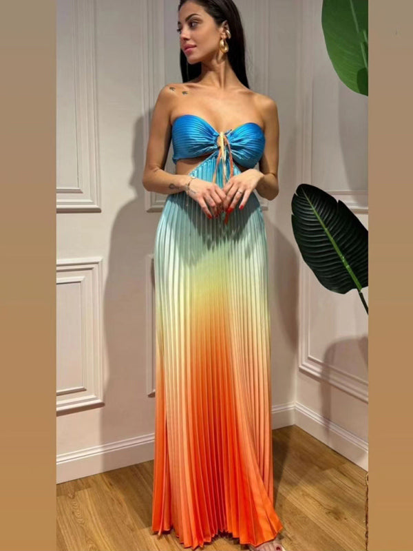 vacay paradise gradient v neck maxi dress Vacay Paradise Gradient V-Neck Maxi Dress