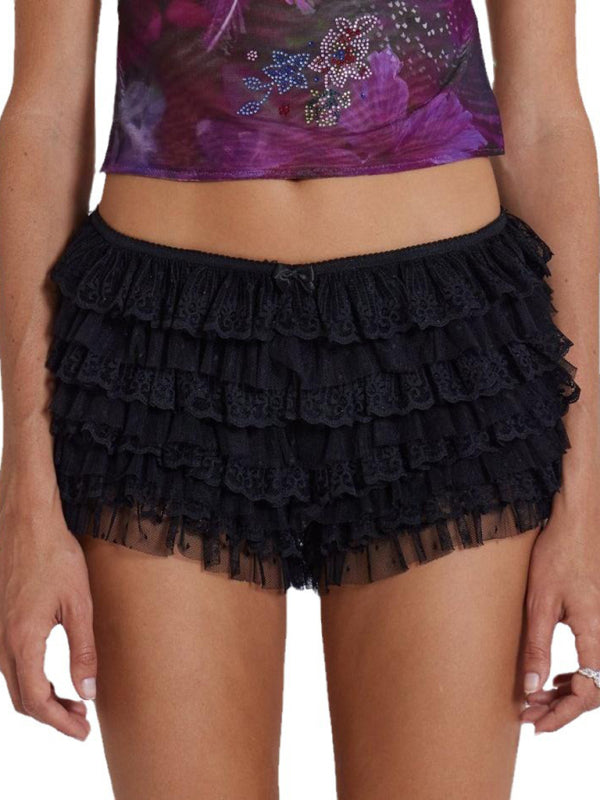 Tina's Ruffled Wavy Low Rise Mini Shorts-BOTTOMS SIZES SMALL MEDIUM LARGE-[Adult]-[Female]-2022 Online Blue Zone Planet