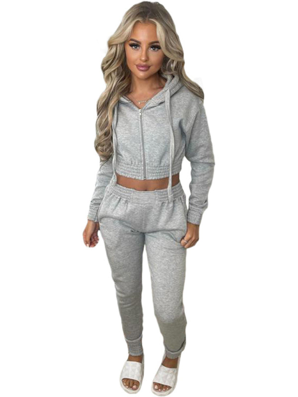 Blue Zone Planet | New Plush Hoodies with Hooded Sportswear Casual Set-Tops / Dresses-[Adult]-[Female]-2022 Online Blue Zone Planet