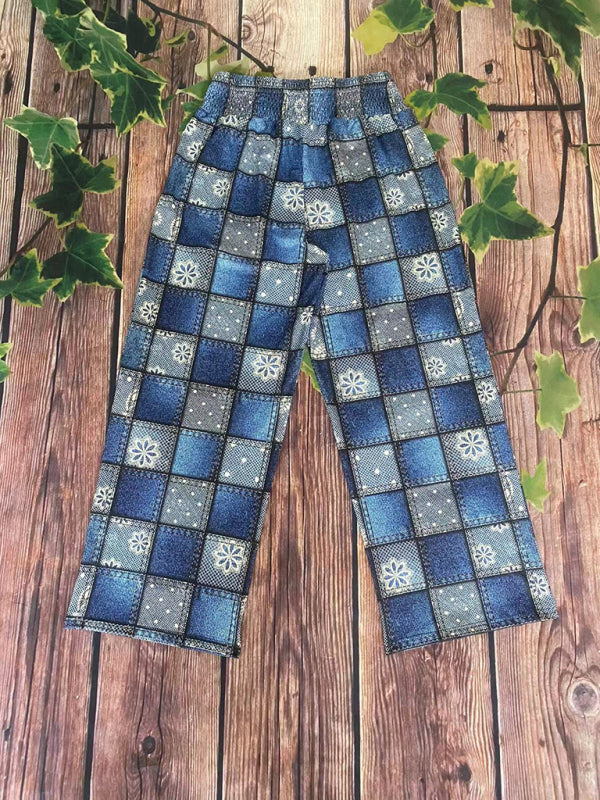 Blue Zone Planet | Printed casual wide-leg straight pants-[Adult]-[Female]-2022 Online Blue Zone Planet