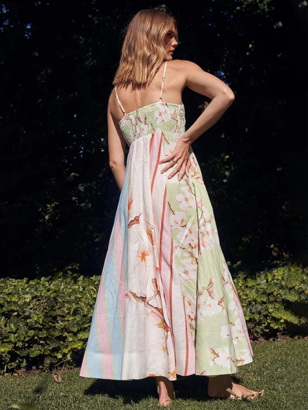 fashionable floral dresses Fashion Floral Midi Dress With Sleeves
