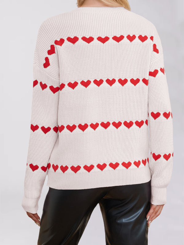 Valentine's Day Love Loose Sweater Cardigan-[Adult]-[Female]-2022 Online Blue Zone Planet