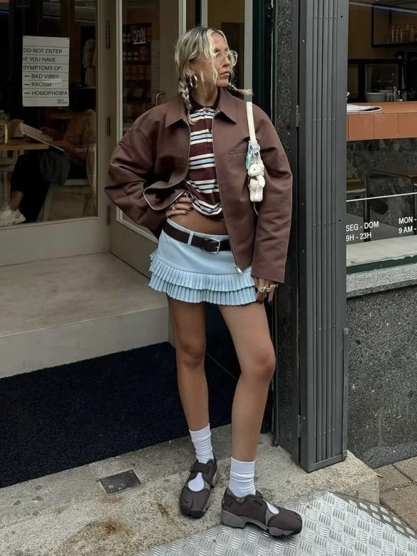 Sexy sweet and spicy low waist hot girl pleated skirt-[Adult]-[Female]-2022 Online Blue Zone Planet