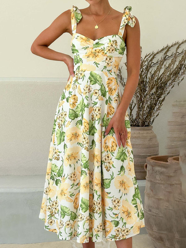 strappy casual dress Casual Strappy Open-Back Loose Dress
