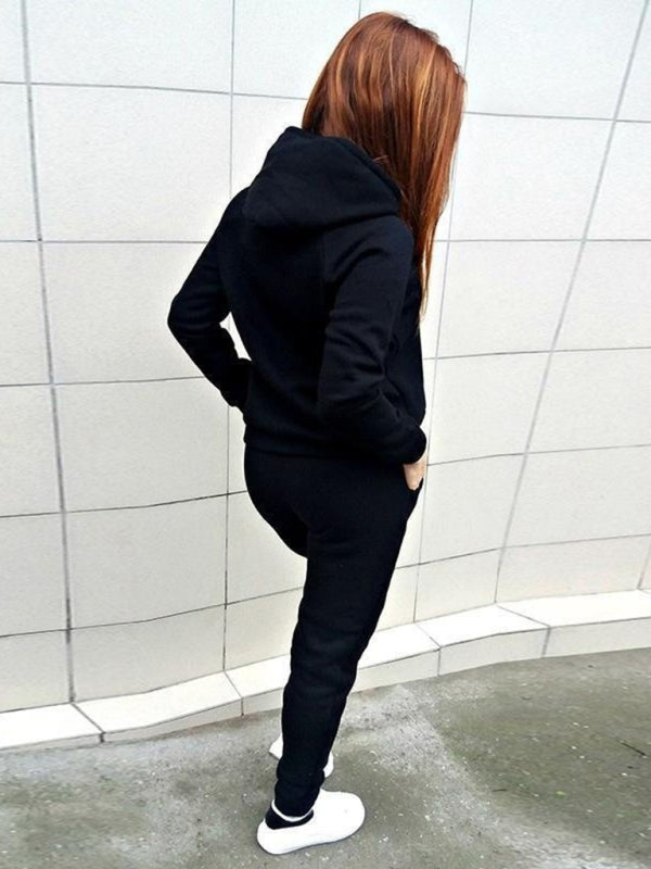 Women's casual sports suit hooded fashionable fleece sweater suit-[Adult]-[Female]-2022 Online Blue Zone Planet