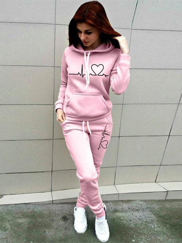 Women's casual sports suit hooded fashionable fleece sweater suit-[Adult]-[Female]-2022 Online Blue Zone Planet